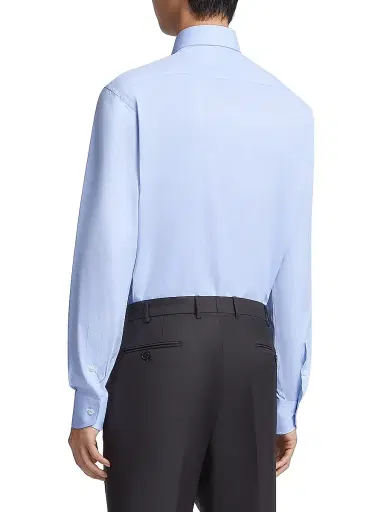 Zegna Men's Sea Island Cotton Long-Sleeve Tailoring Shirt | Thumbnail 3