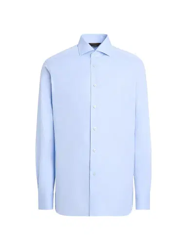 Zegna Men's Sea Island Cotton Long-Sleeve Tailoring Shirt | Thumbnail 1