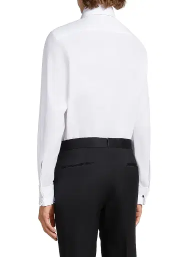 Zegna Men's Trofeo Comfort Cotton Shirt - Off White - Size 18 | Thumbnail 3