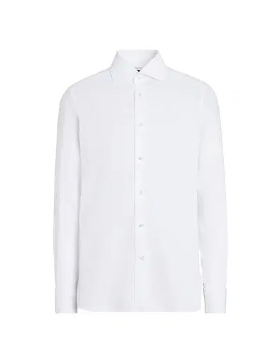Zegna Men's Trofeo Comfort Cotton Shirt - Off White - Size 18 | Thumbnail 1