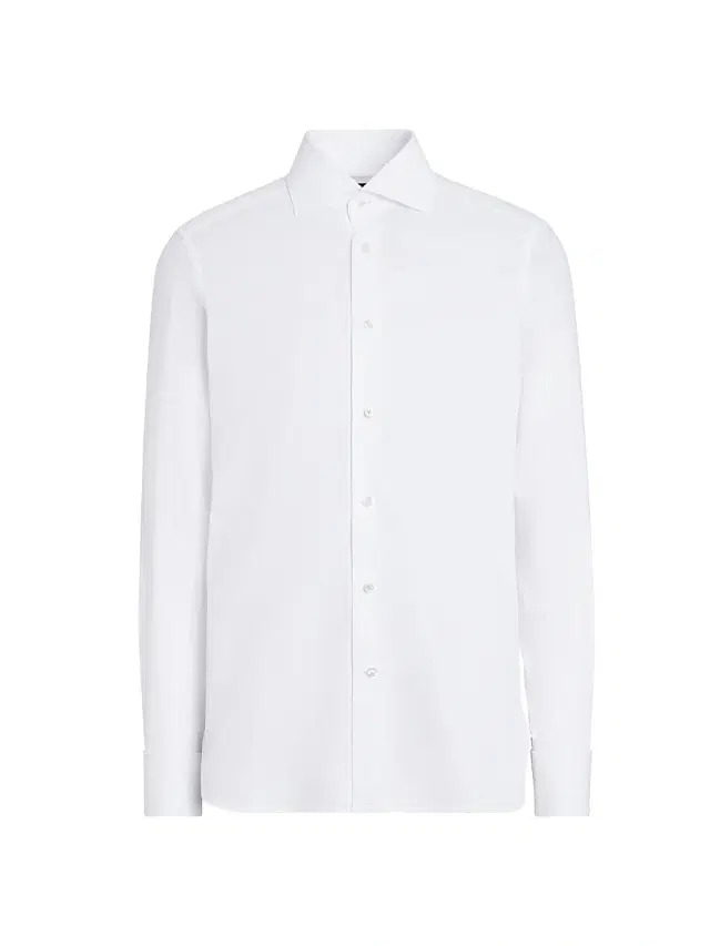 ZEGNA Men's Trofeo Comfort Cotton Shirt - Off White