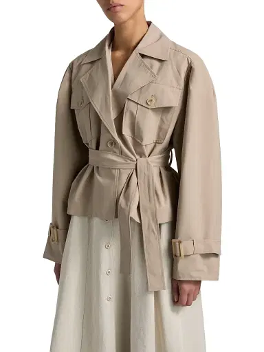 LAMARQUE Women's Quinn Trench Jacket - Khaki | Thumbnail 4