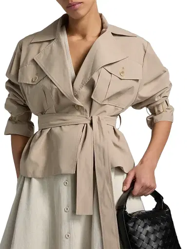 LAMARQUE Women's Quinn Trench Jacket - Khaki | Thumbnail 6
