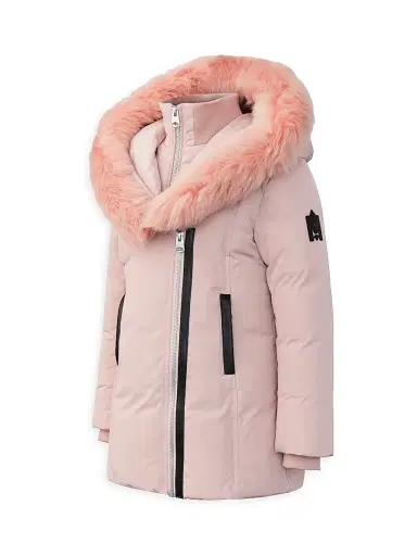Mackage Little Girl's & Girl's Leelee Long Down Parka - Petal - Size 14 | Thumbnail 3 Mackage Little Girl's & Girl's Leelee Long Down Parka - Petal - Size 14 | Thumbnail 3