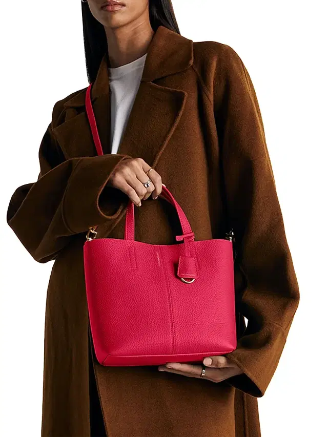 Maison de Sabre Women's  Leather Soft Tote Bag - Fuchsia Lavender