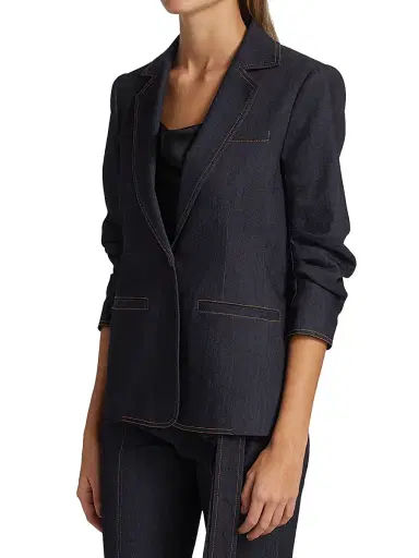 Cinq à Sept Women's Khloe Denim Blazer - Indigo - Size 12 | Thumbnail 4 Cinq à Sept Women's Khloe Denim Blazer - Indigo - Size 12 | Thumbnail 4