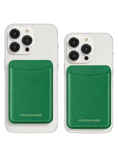 MAISON de SABRÉ Leather MagSafe Wallet - Emerald Green | Thumbnail 5