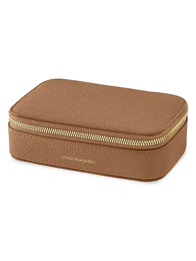 MAISON de SABRÉ Women's Leather Jewelry Case - Sandstone Brown | Thumbnail 3