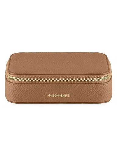 MAISON de SABRÉ Women's Leather Jewelry Case - Sandstone Brown | Thumbnail 1