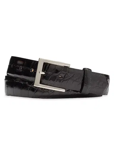 W. Kleinberg Men's Alligator Belt - Black | Thumbnail 1