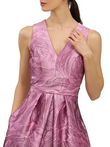 Kay Unger Women's Mariah Jacquard Textured Gown - Heather Rose - Size 16 | Thumbnail 7