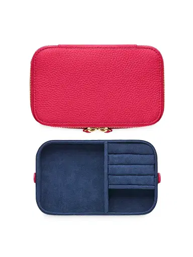 MAISON de SABRÉ Women's Leather Jewelry Case - Shibuya Fuchsia | Thumbnail 5