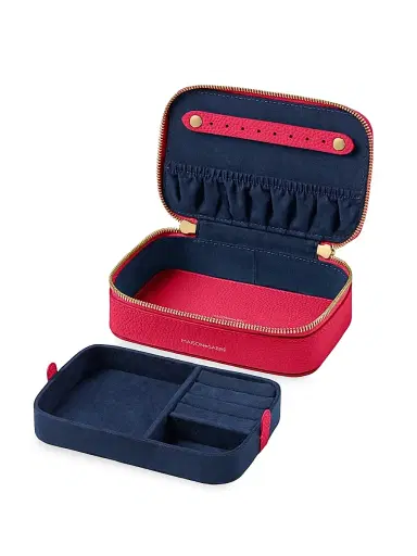 MAISON de SABRÉ Women's Leather Jewelry Case - Shibuya Fuchsia | Thumbnail 6