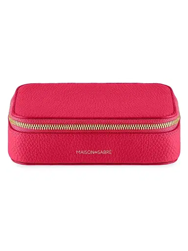 MAISON de SABRÉ Women's Leather Jewelry Case - Shibuya Fuchsia | Thumbnail 1