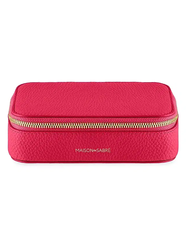 Maison de Sabre Women's Leather Jewelry Case - Shibuya Fuchsia