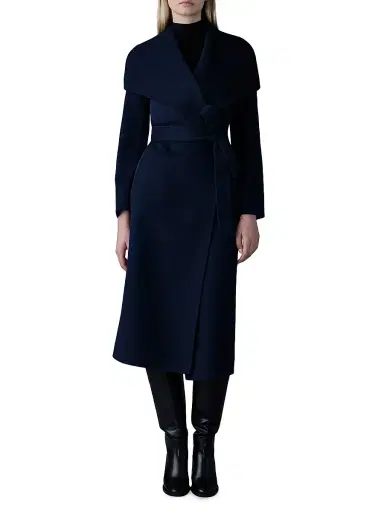 Mackage Women's Belted Light Wool Coat - Navy - Size XL | Thumbnail 2