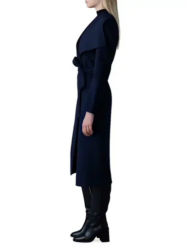 Mackage Women's Belted Light Wool Coat - Navy - Size XL | Thumbnail 3