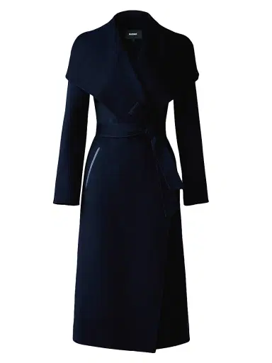 Mackage Women's Belted Light Wool Coat - Navy - Size XL | Thumbnail 1