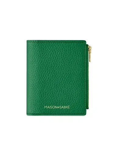 MAISON de SABRÉ Women's Leather Bifold Wallet - Emerald Lily | Thumbnail 1 MAISON de SABRÉ Women's Leather Bifold Wallet - Emerald Lily | Thumbnail 1