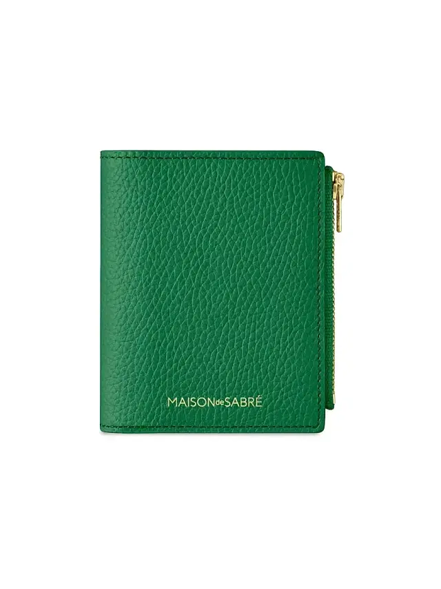 Maison de Sabre Women's Leather Bifold Wallet - Emerald Lily