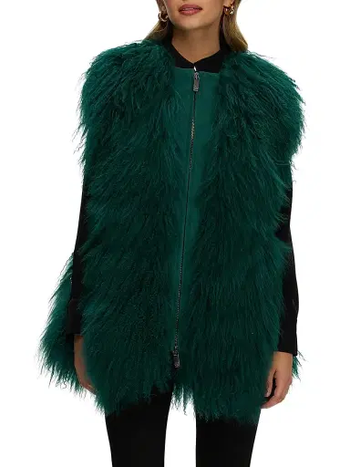 Gorski Women's Select Mongolian Goat Zip Vest | Thumbnail 2 Gorski Women's Select Mongolian Goat Zip Vest | Thumbnail 2