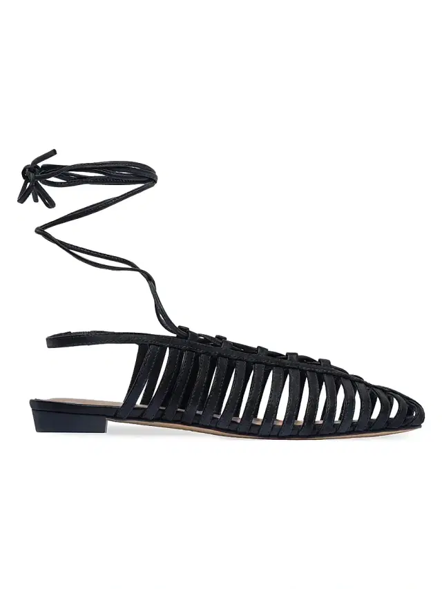 Bernardo Women's Geneva Ankle Tie Flats - Black