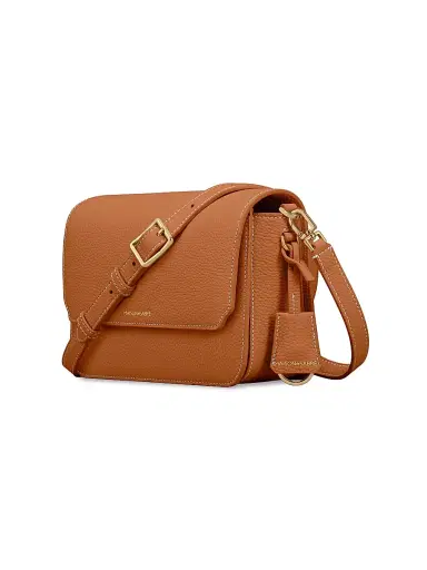 MAISON de SABRÉ Women's Leather Flap Shoulder Bag - Pecan Brown | Thumbnail 4