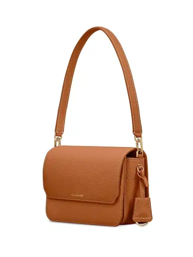 MAISON de SABRÉ Women's Leather Flap Shoulder Bag - Pecan Brown | Thumbnail 6