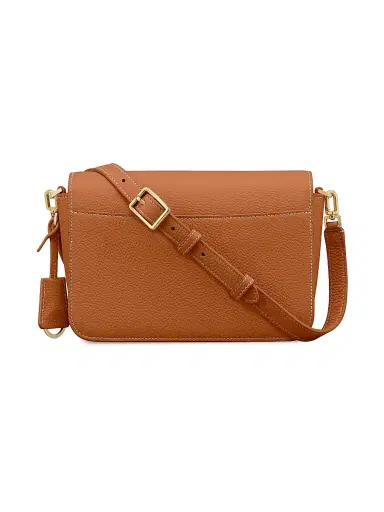 MAISON de SABRÉ Women's Leather Flap Shoulder Bag - Pecan Brown | Thumbnail 7