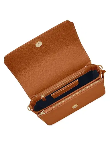 MAISON de SABRÉ Women's Leather Flap Shoulder Bag - Pecan Brown | Thumbnail 8