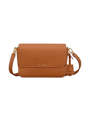 MAISON de SABRÉ Women's Leather Flap Shoulder Bag - Pecan Brown | Thumbnail 1
