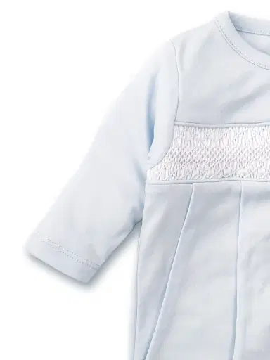 Kissy Kissy Baby Boy's Charmed Smocked Cotton Footie - Light Blue - Size 3 Months | Thumbnail 2