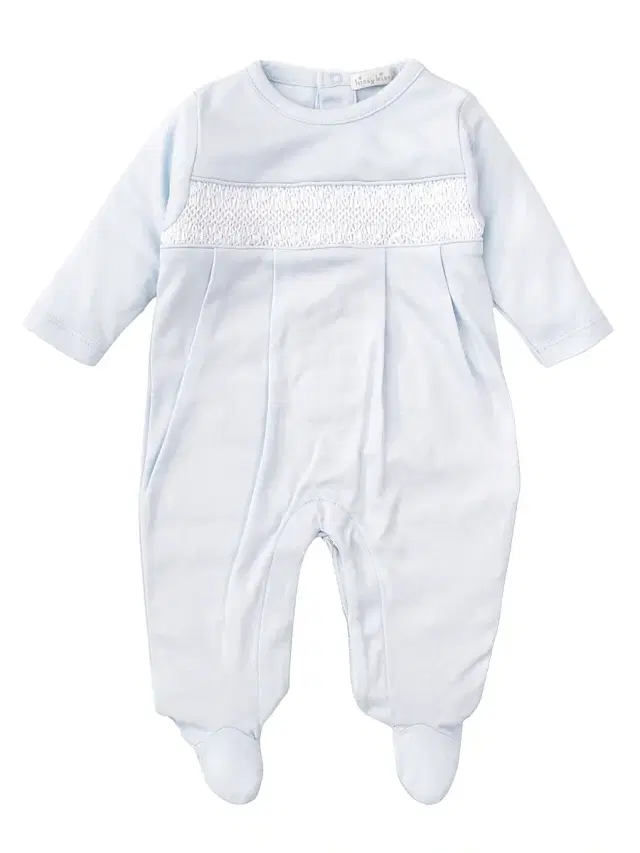 Kissy Kissy Baby Boy's Charmed Smocked Cotton Footie - Light Blue 3 Months