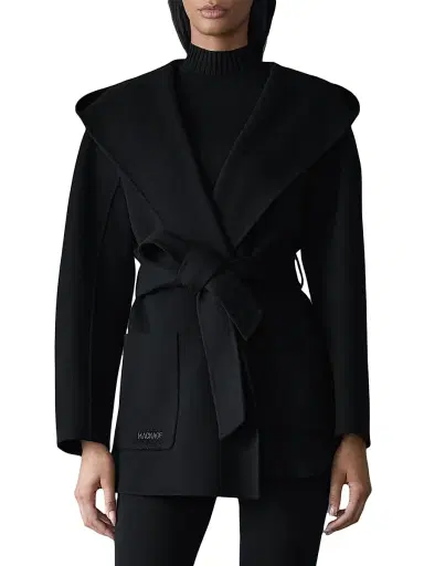 Mackage Women's Paya Double-Face Wool Bathrobe Wrap Coat - Black - Size XL | Thumbnail 3 Mackage Women's Paya Double-Face Wool Bathrobe Wrap Coat - Black - Size XL | Thumbnail 3