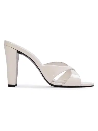 Black Suede Studio Women's Aika 95MM Mule Sandals - Coconut Patent Leather - Size 12 | Thumbnail 1