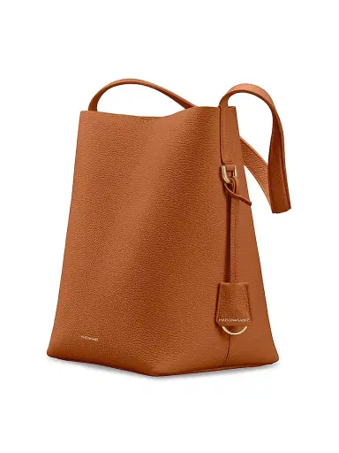 MAISON de SABRÉ Women's Leather Bucket Soft Tote Bag - Pecan Brown | Thumbnail 4 MAISON de SABRÉ Women's Leather Bucket Soft Tote Bag - Pecan Brown | Thumbnail 4