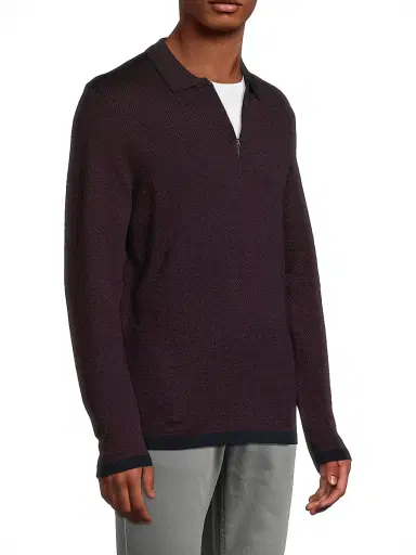 Robert Barakett Men's Forthill Half Zip Sweater - Bordeaux - Size XXL | Thumbnail 4 Robert Barakett Men's Forthill Half Zip Sweater - Bordeaux - Size XXL | Thumbnail 4