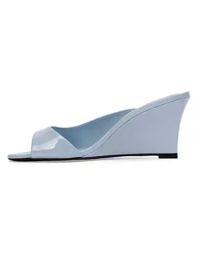 Black Suede Studio Women's Arisha 70MM Mule Sandals - Sky Blue Patent Leather - Size 12 | Thumbnail 4