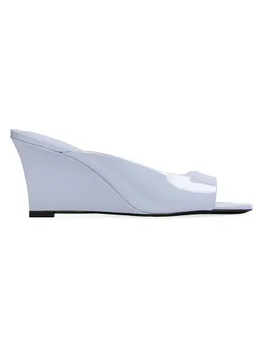 Black Suede Studio Women's Arisha 70MM Mule Sandals - Sky Blue Patent Leather - Size 12 | Thumbnail 1