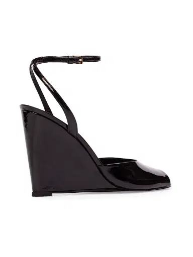 Black Suede Studio Women's Idetta 100MM Wedge Sandals | Thumbnail 4 Black Suede Studio Women's Idetta 100MM Wedge Sandals | Thumbnail 4