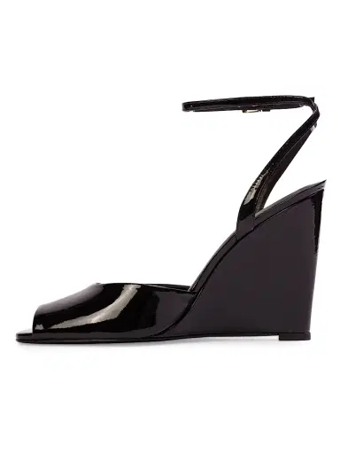 Black Suede Studio Women's Idetta 100MM Wedge Sandals | Thumbnail 5 Black Suede Studio Women's Idetta 100MM Wedge Sandals | Thumbnail 5