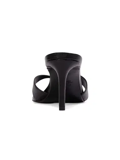 Black Suede Studio Women's Aura 70MM Mule Sandals - Black Leather - Size 11 | Thumbnail 3