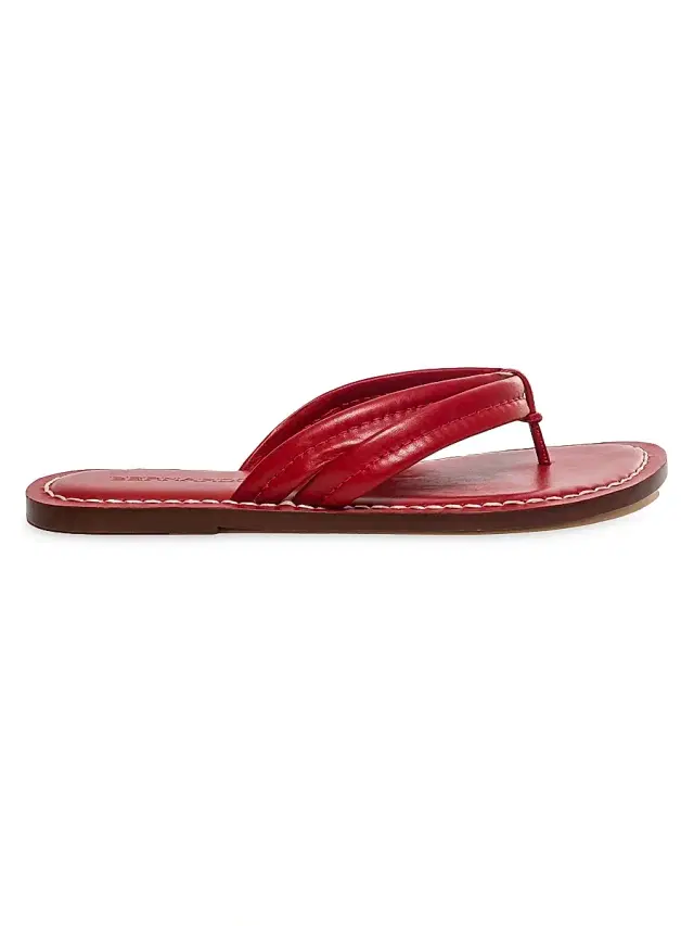 Bernardo Women's Miami Leather Thong Sandals - Red