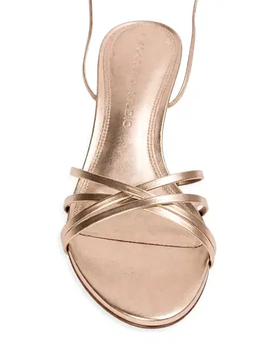 Black Suede Studio Women's Suri 35MM Leather Sandals - Gold Metallic Leather - Size 7 | Thumbnail 2 Black Suede Studio Women's Suri 35MM Leather Sandals - Gold Metallic Leather - Size 7 | Thumbnail 2