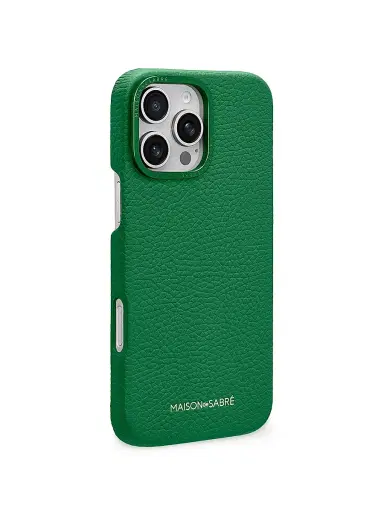Maison de Sabre Leather Phone Case (iPhone 16 Pro Max) - Emerald Green | Thumbnail 3 Maison de Sabre Leather Phone Case (iPhone 16 Pro Max) - Emerald Green | Thumbnail 3