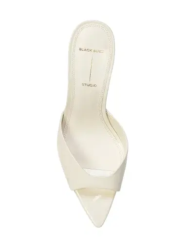 Black Suede Studio Women's Brea 80MM Patent Leather Mules - Coconut - Size 12 | Thumbnail 5