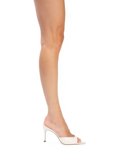 Black Suede Studio Women's Brea 80MM Patent Leather Mules - Coconut - Size 12 | Thumbnail 6
