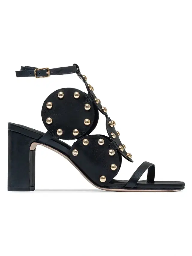 Bernardo 1946 Women's New Moon 75MM Studded Heeled Sandals - Black