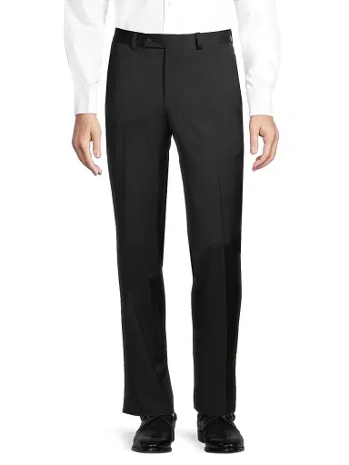 Saks Fifth Avenue Men's COLLECTION Oslo Basic Wool Pants - Black - Size 44 | Thumbnail 3