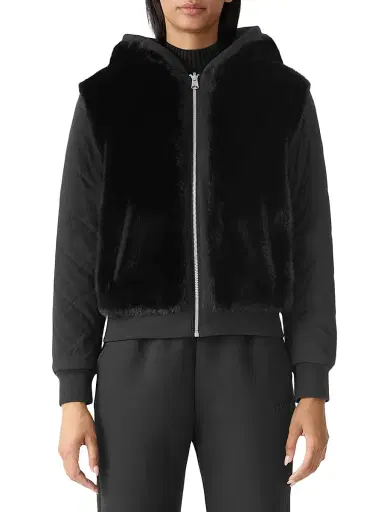 Mackage Women's Gwendal Quilted Faux-Fur Reversible Hoodie - Black - Size XL | Thumbnail 3 Mackage Women's Gwendal Quilted Faux-Fur Reversible Hoodie - Black - Size XL | Thumbnail 3